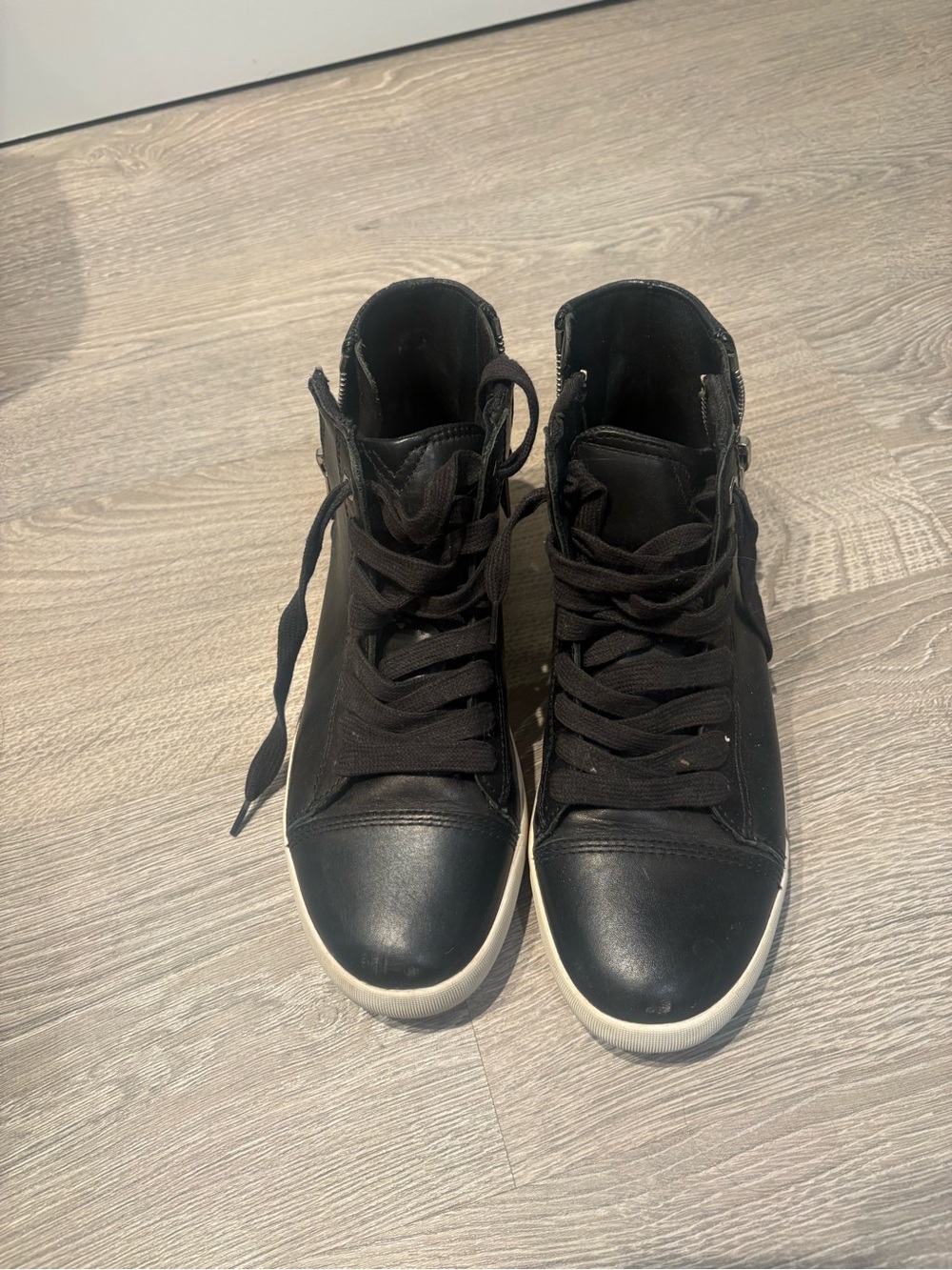 Diesel Black High-Top Sneakers with White Sole